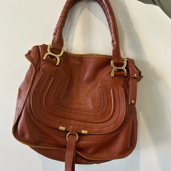 Chloe Marcie Brown Leather Shoulder Bag - Picture 3 of 16